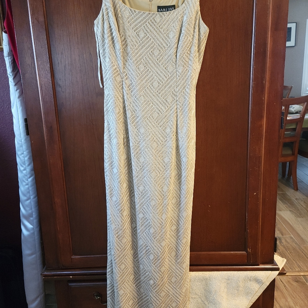 Bari Jay Size 13-14 Cream Cocktail Sleeveless Dres